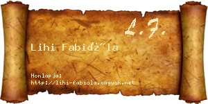 Lihi Fabióla névjegykártya